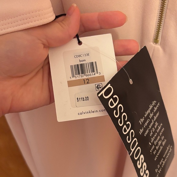 Calvin Klein Blush Long Sleeve Dress - Picture 7 of 7